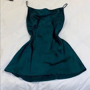 Satin green mini dress!